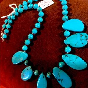 Handmade and custom designed turquoise necklace.